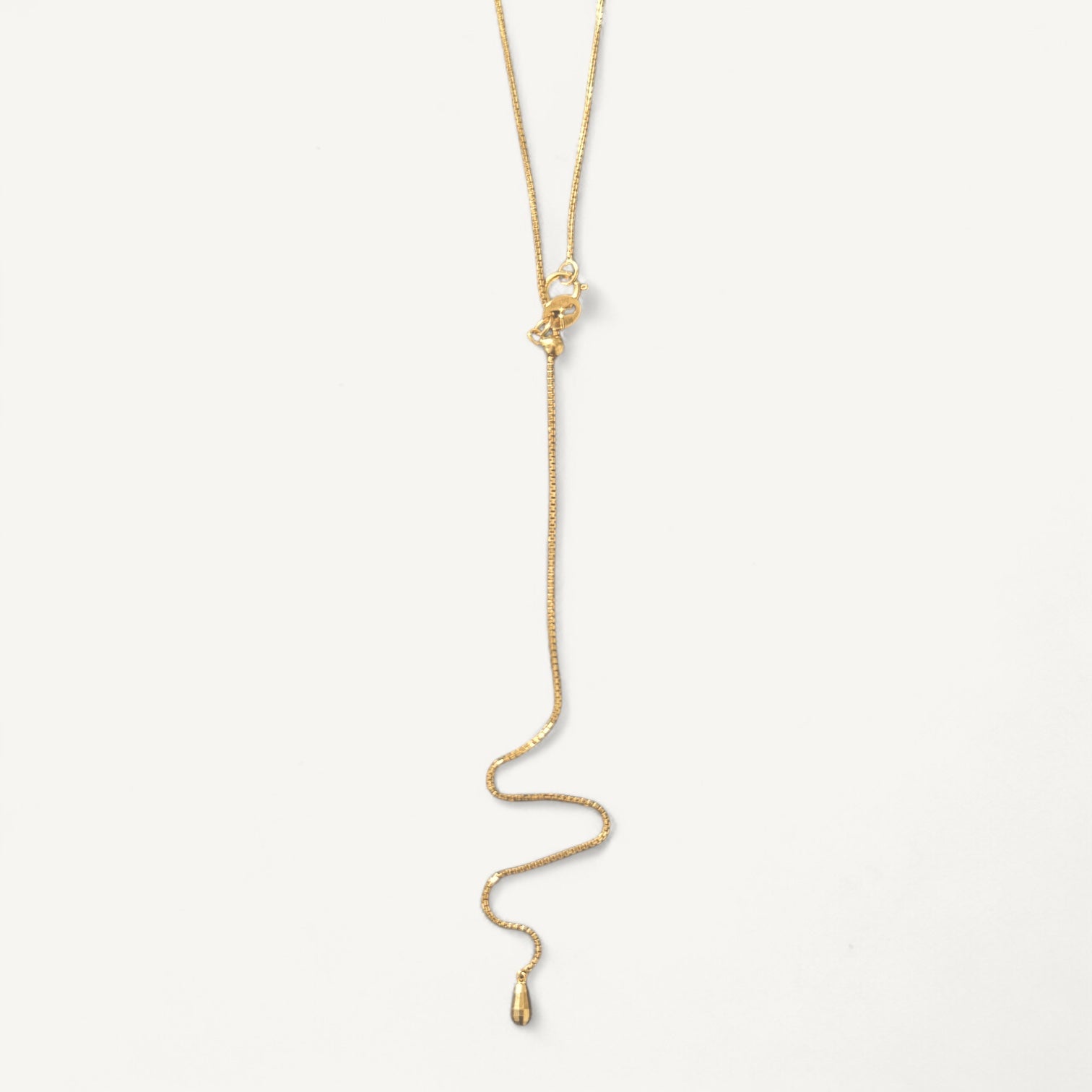 The Baby Mirror Box Slider Necklace in Solid Gold – Flecked with Gold