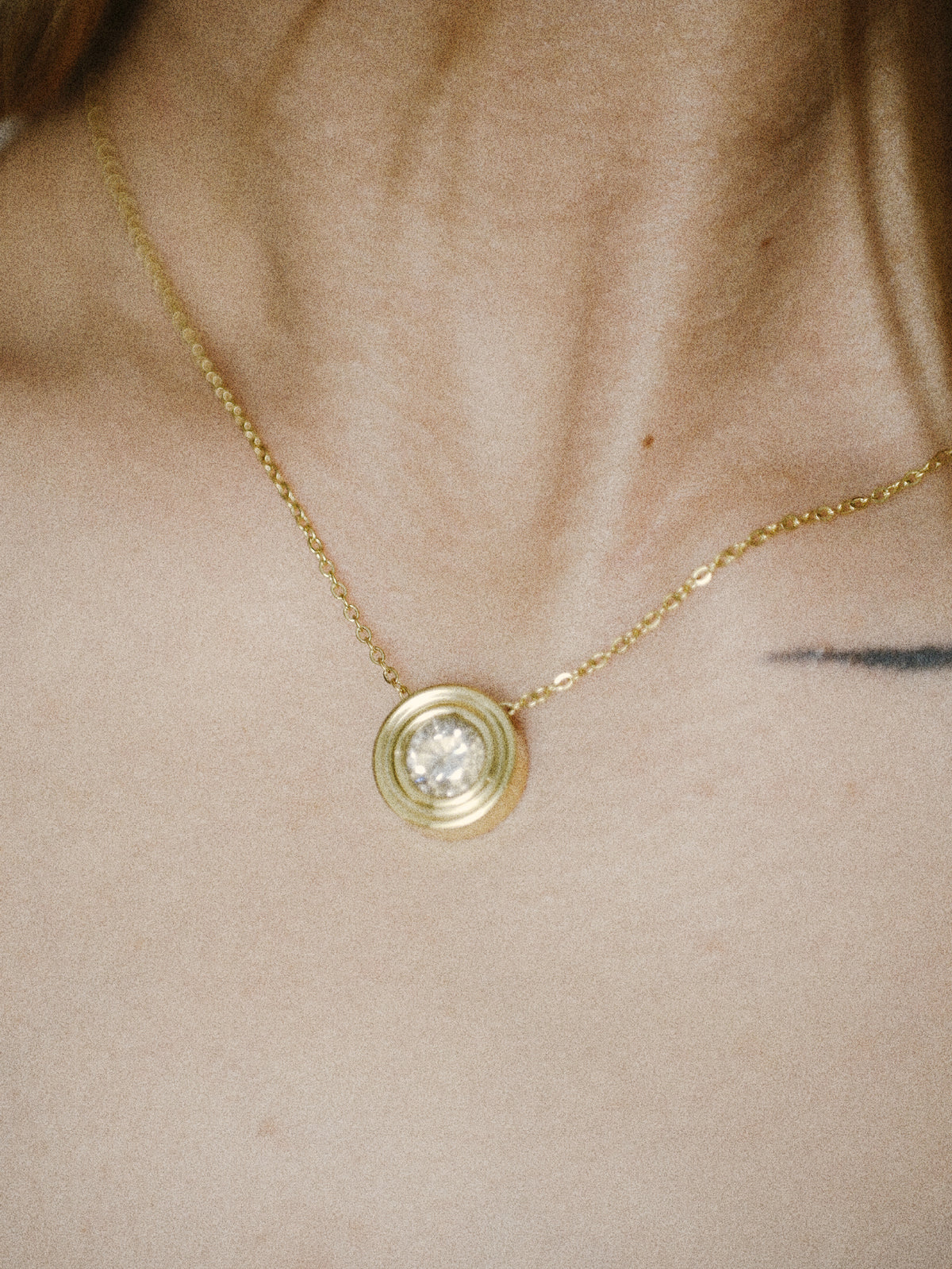 Multi Bezel Classic Haze Solitaire Necklace