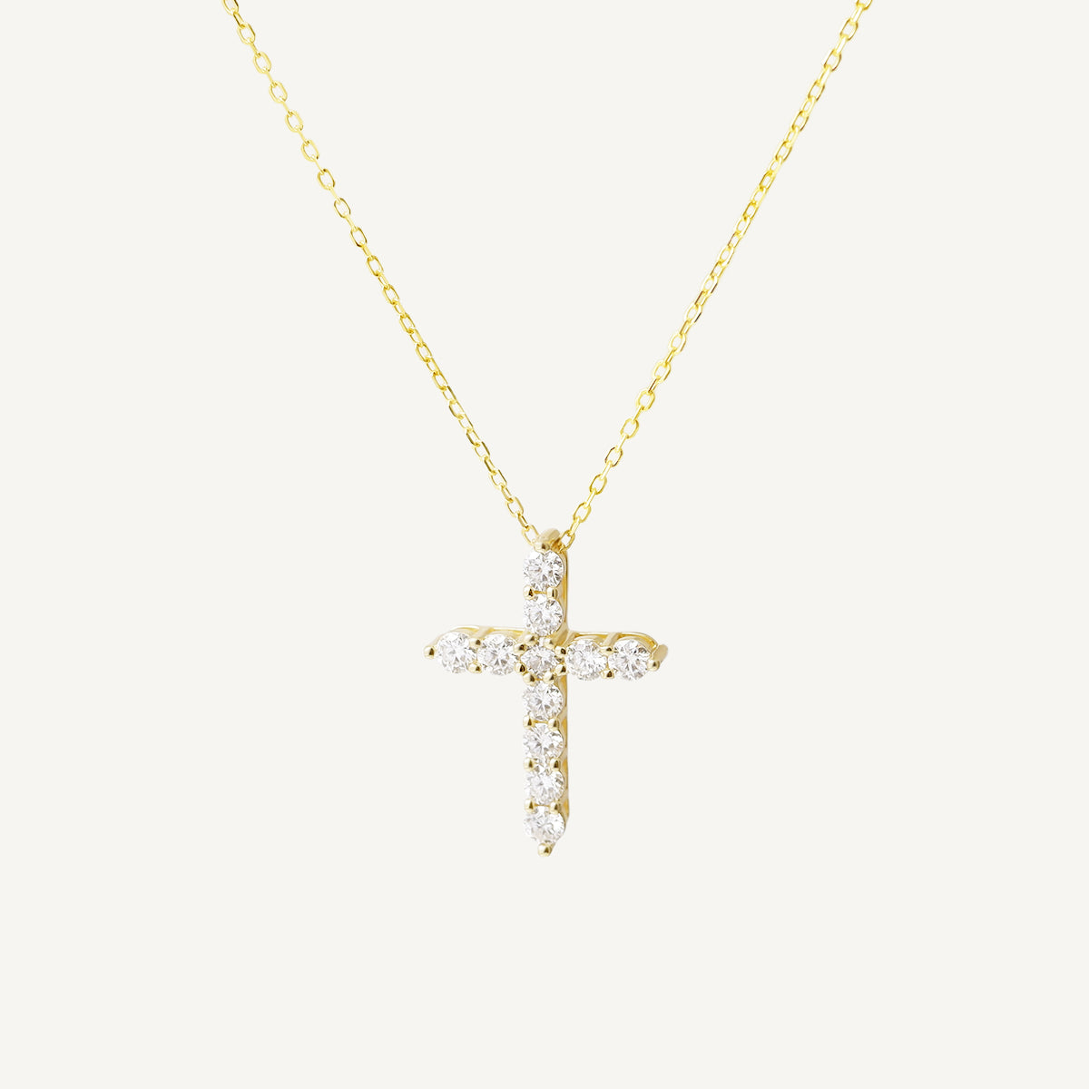 The Iced Moissanite Pave Cross Necklace
