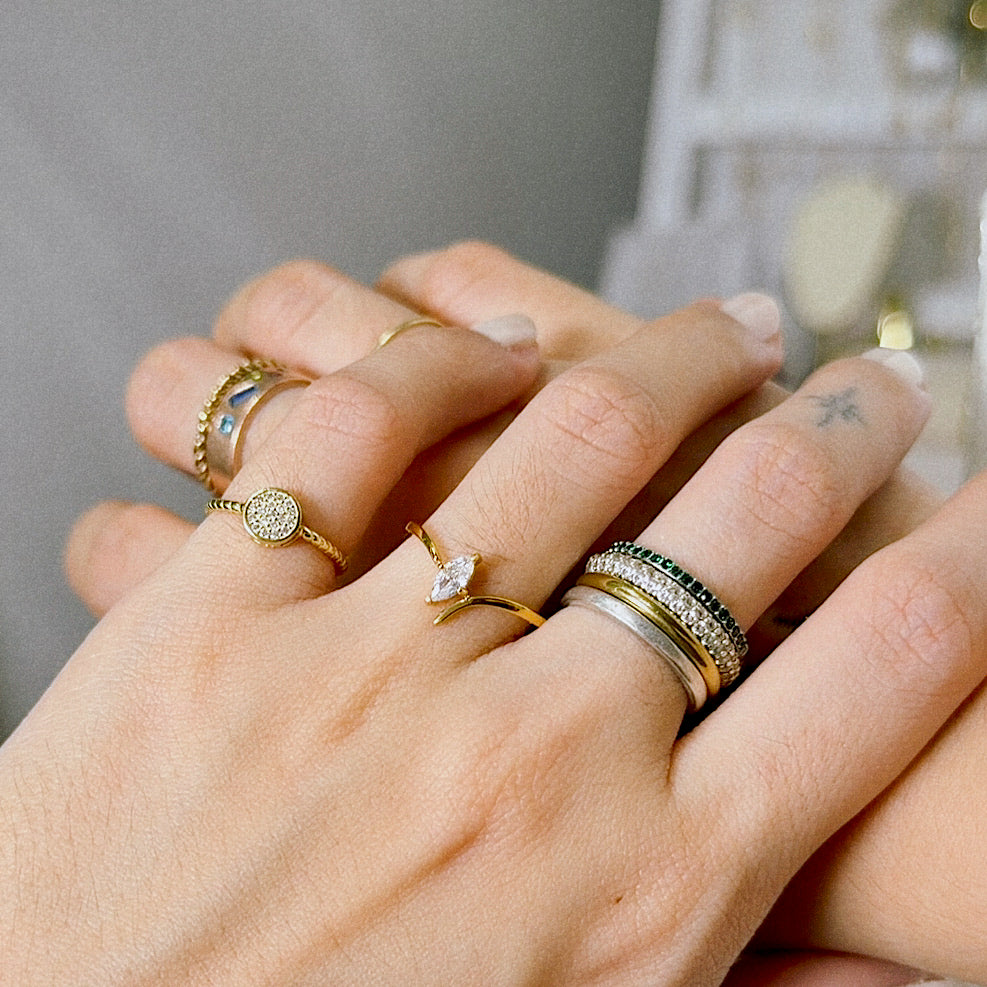 The Mini Marquise Radiant Hugging Ring