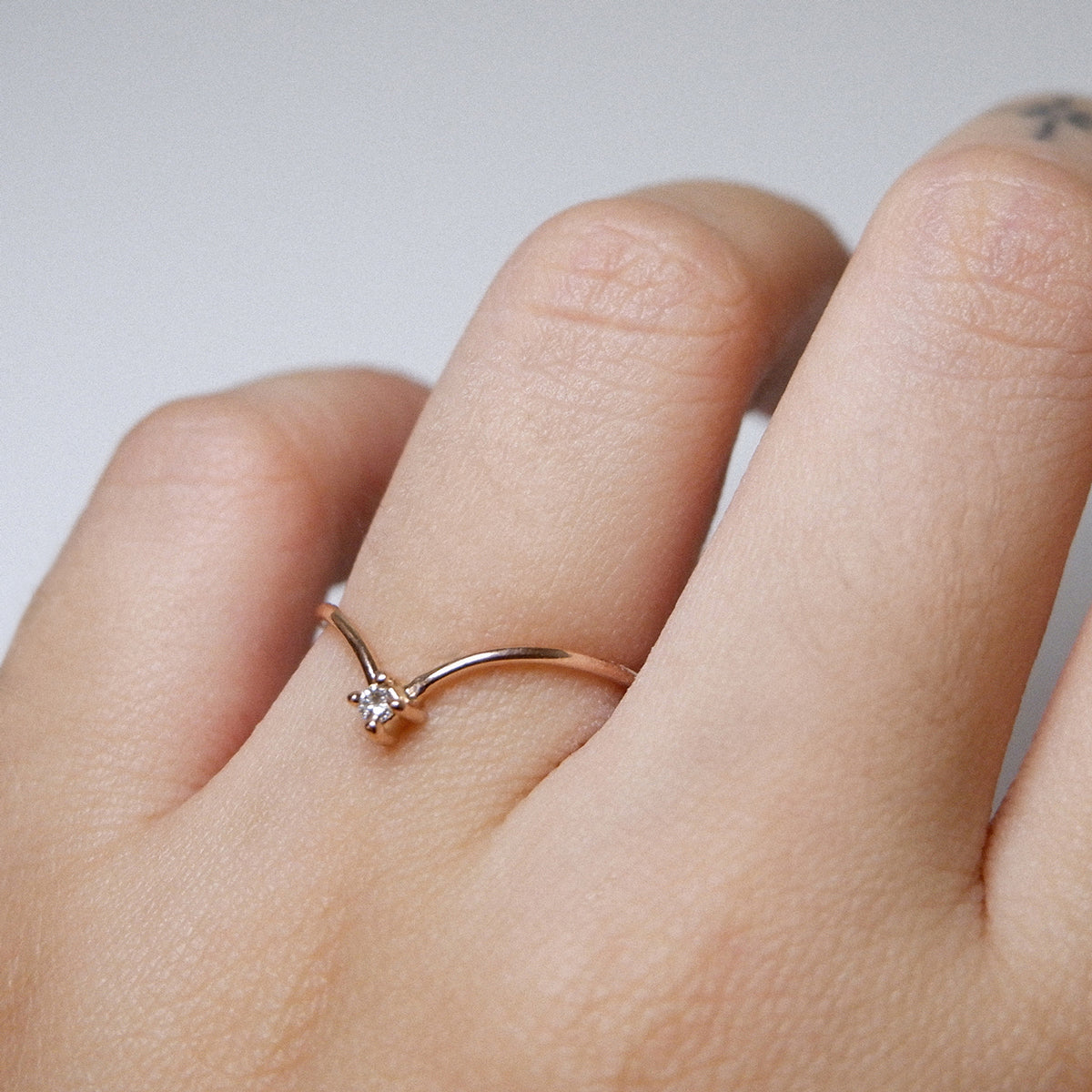 The Ava Diamond Ring in Solid Gold