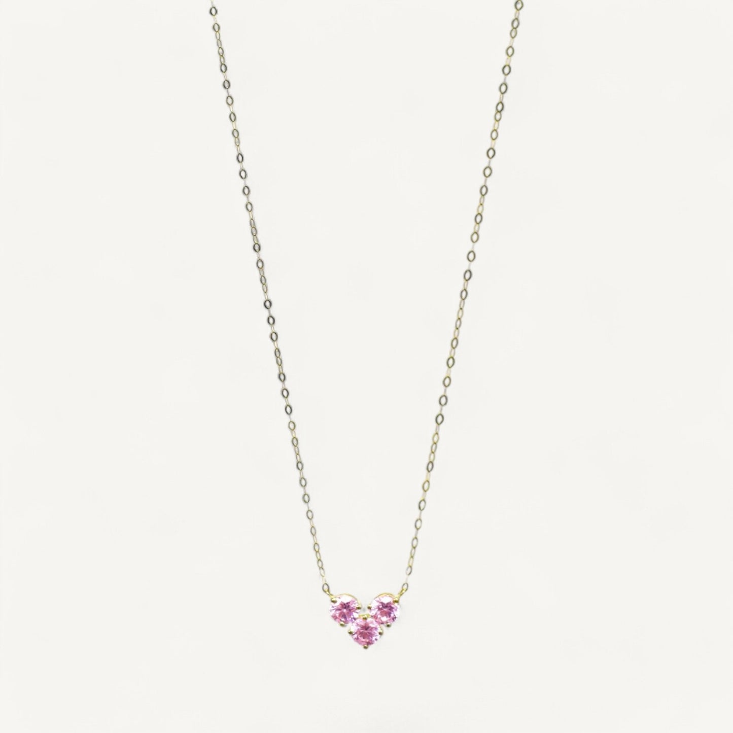 The Heart Birthstone Necklace in Solid Gold