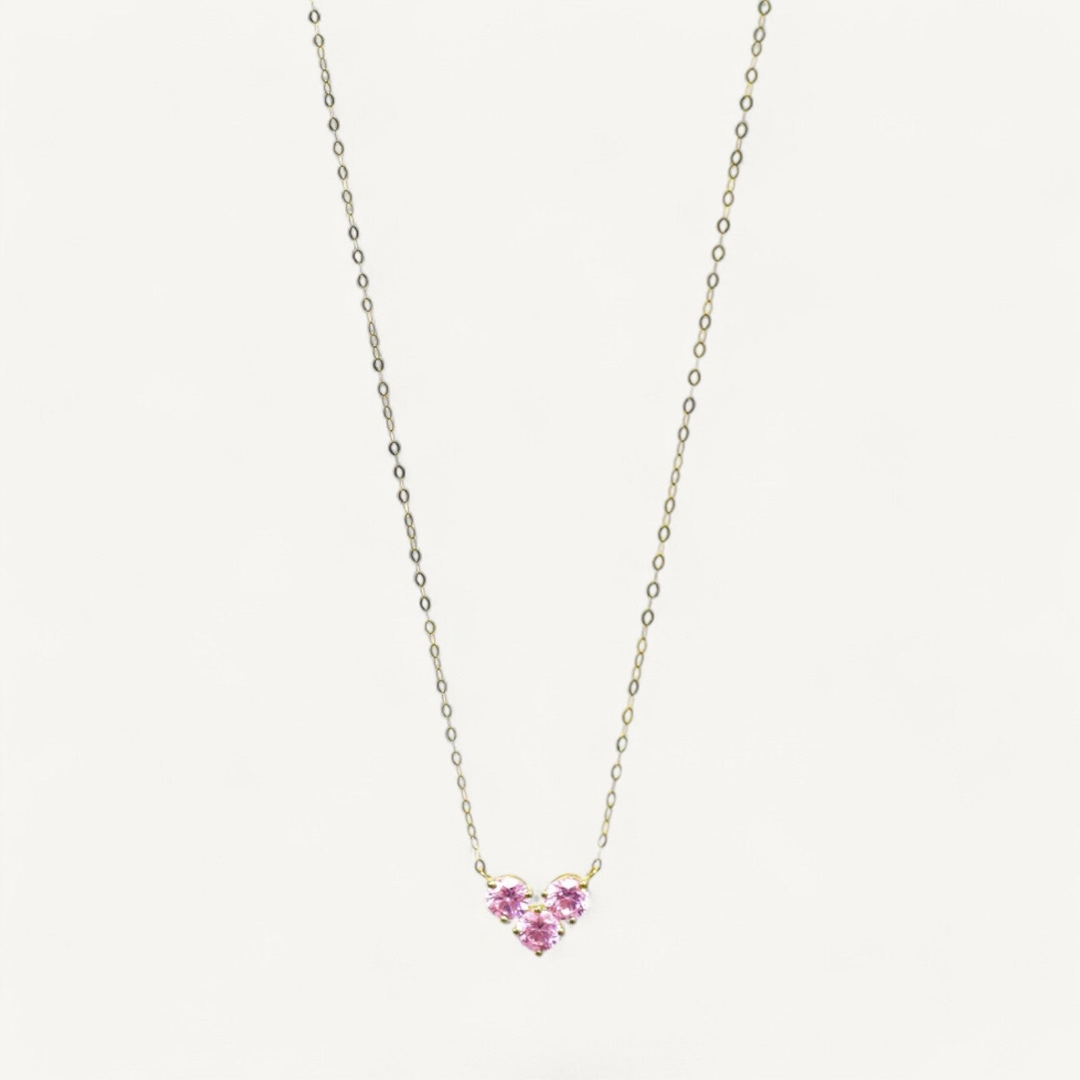 The Heart Birthstone Necklace in Solid Gold