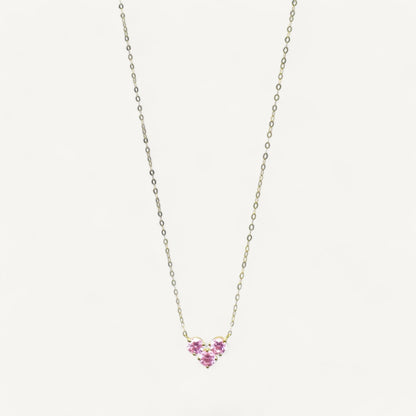 The Heart Birthstone Necklace in Solid Gold