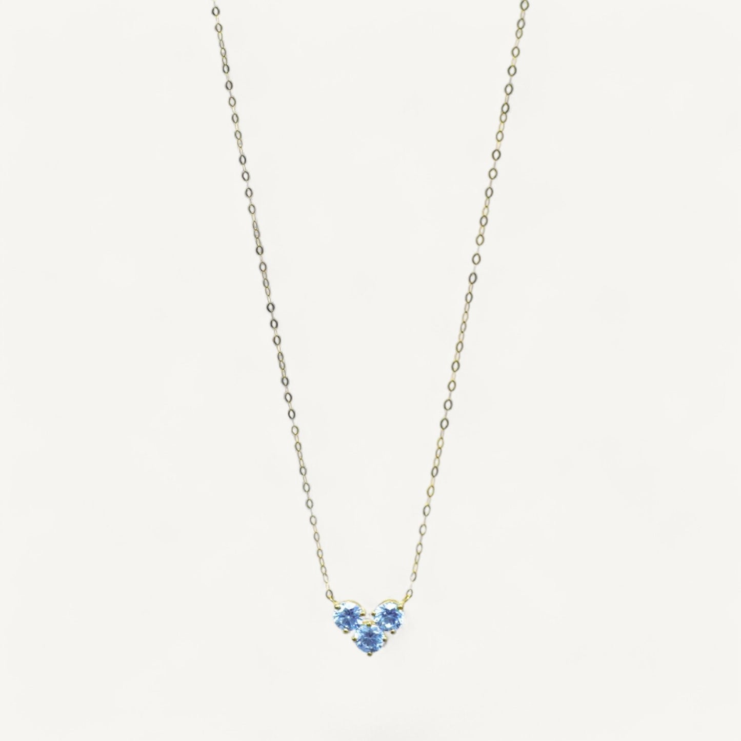 The Heart Birthstone Necklace in Solid Gold