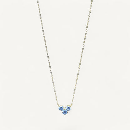 The Heart Birthstone Necklace in Solid Gold