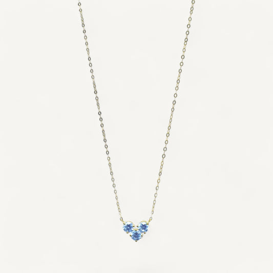 The Heart Birthstone Necklace in Solid Gold