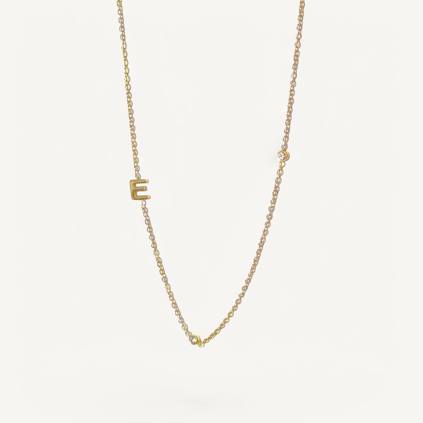 The Tiny Solitaire Initial Necklace