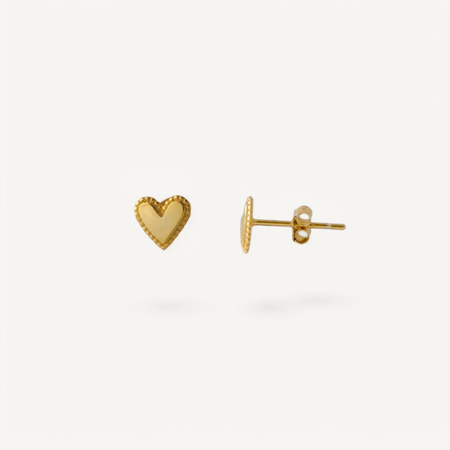 The Beaded Heart Earring Studs