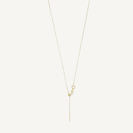 The Barely There Ultra Thin Slider Necklace in Solid Gold