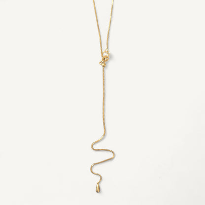 The Baby Mirror Box Slider Necklace in Solid Gold