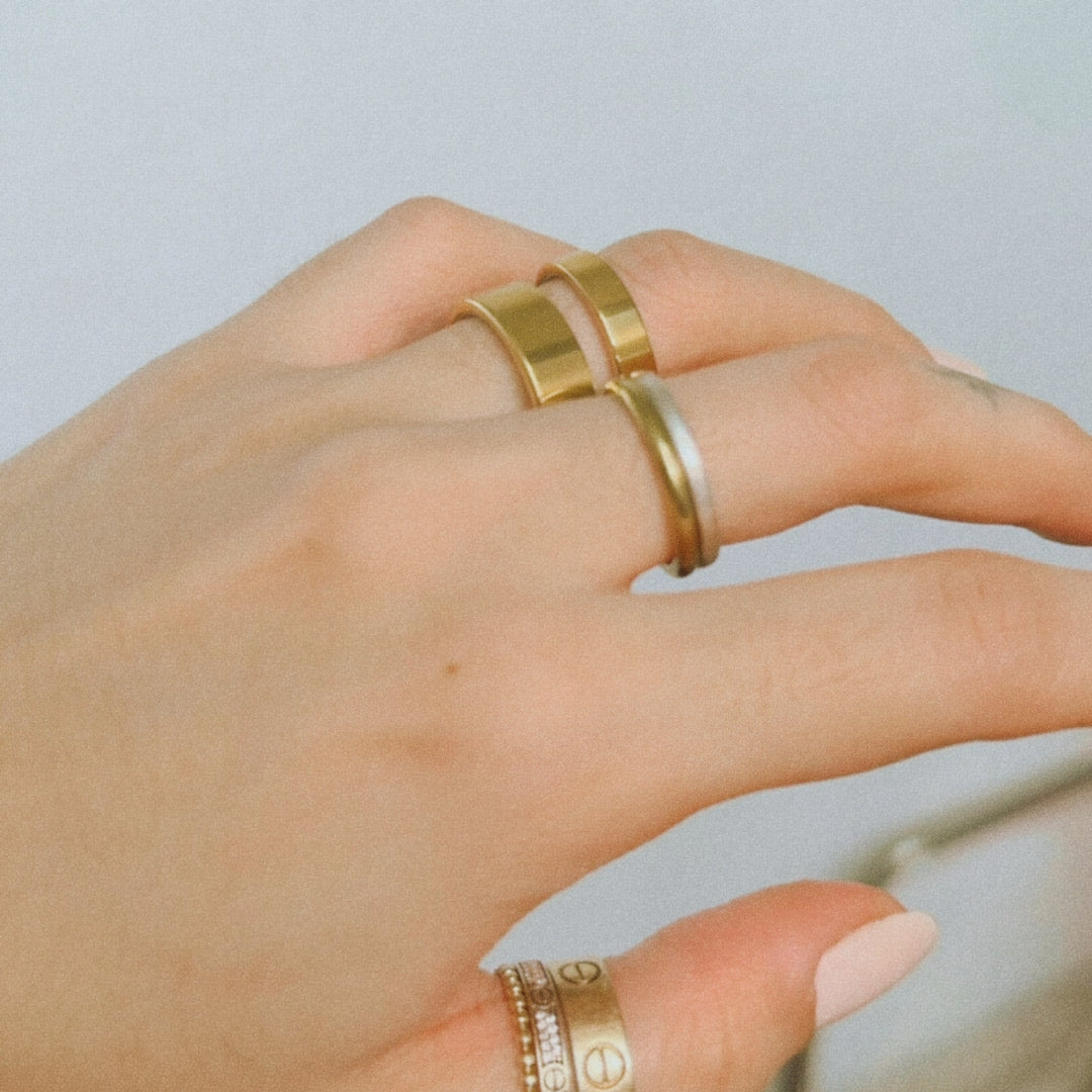 The Flat Stacker Wedding Band, Engraved