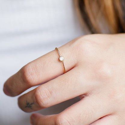 The Brenna Solitaire Ring in Solid Gold