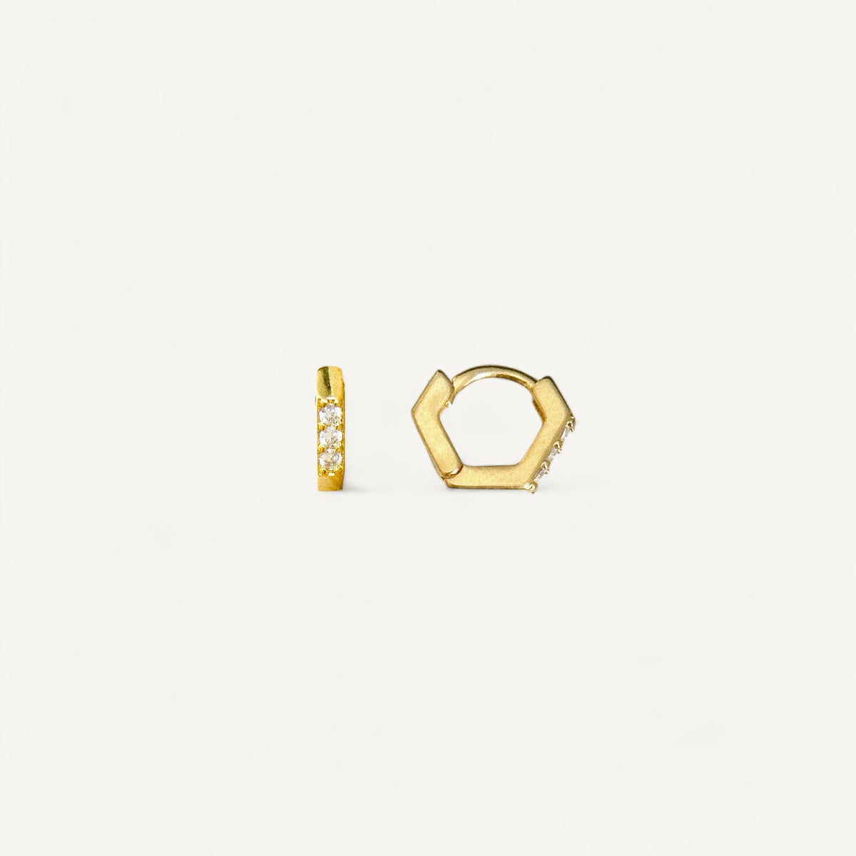 The Geometric Pave Huggie Earrings