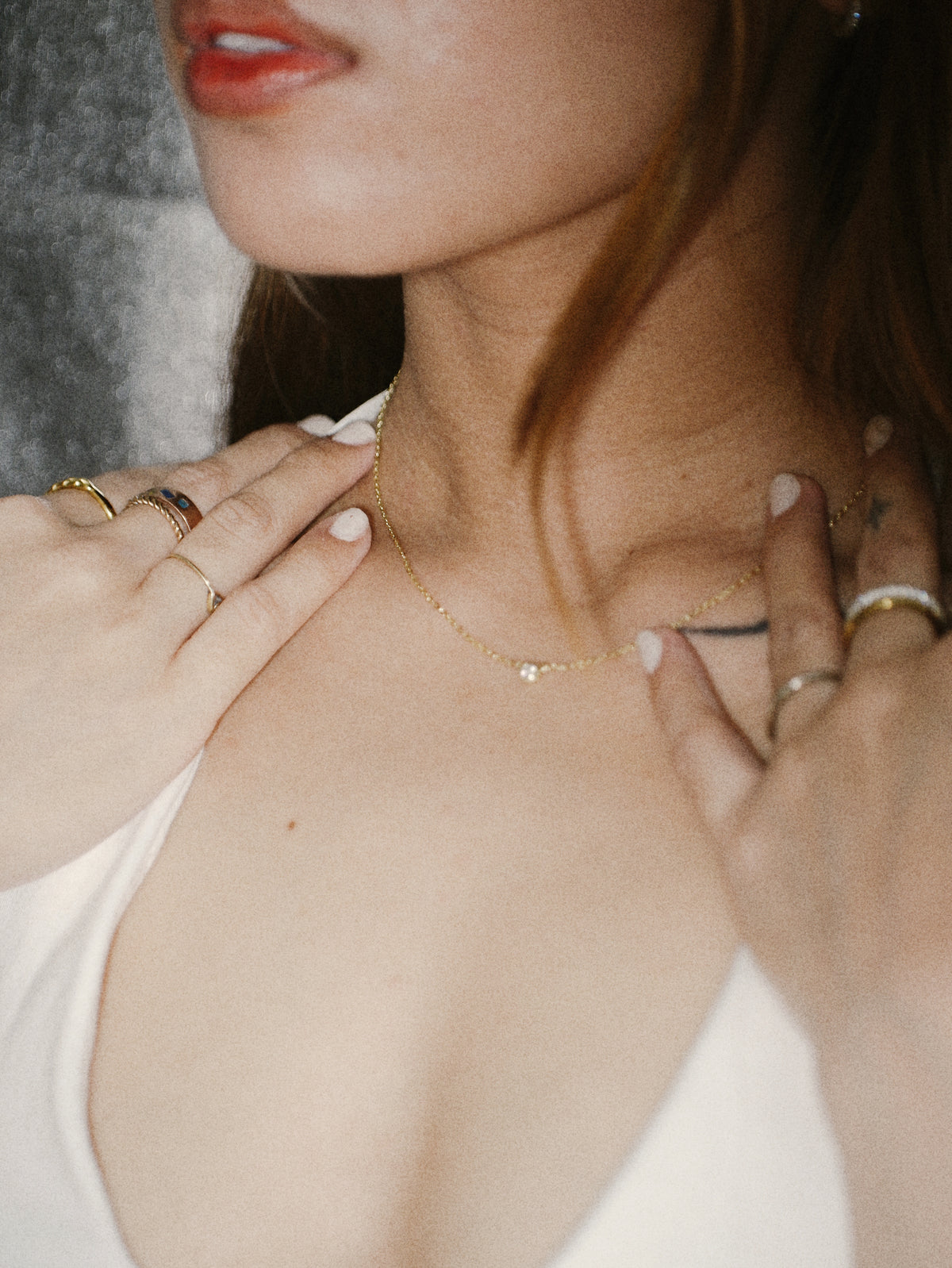 Tiny Classic Moissanite Solitaire Necklace