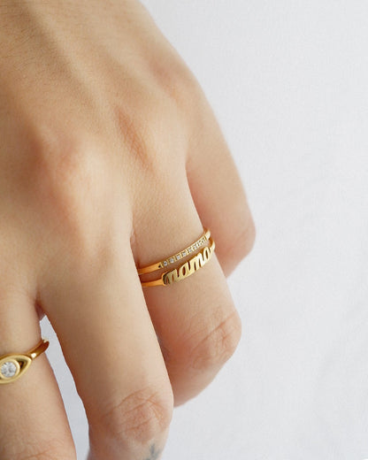 The Skinny Half Eternity Ring in Solid Gold