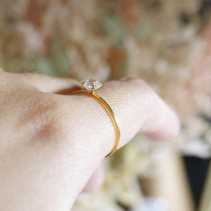 The Barely There Solitaire Ring in Solid Gold