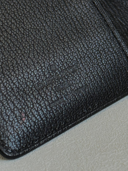 Louis Vuitton 2004 Smooth Black Leather Agenda PM