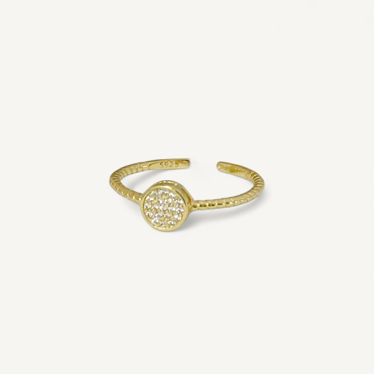 The Any-size Full Pave Good Karma Pinky Ring