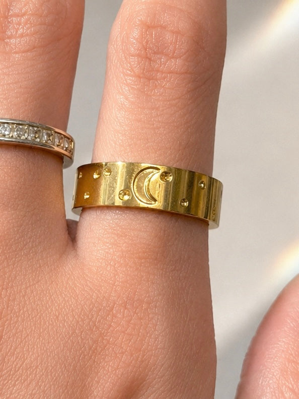 The Starry Night Engraved Band