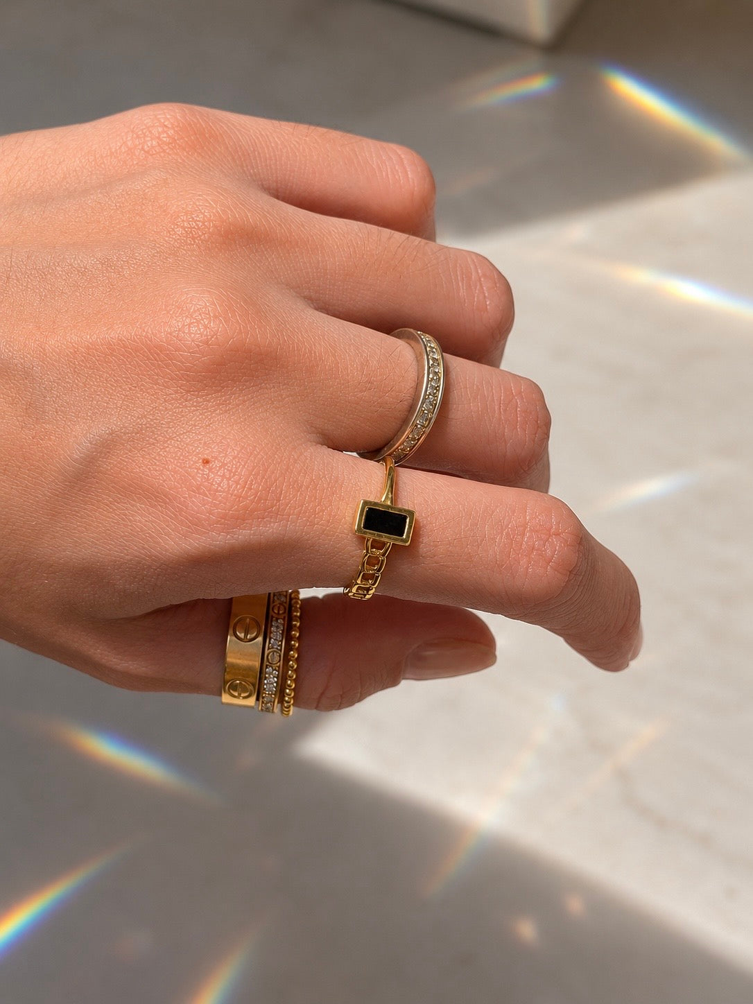 The Black Onyx Half Chain Ring