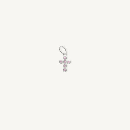 The Bubble Cross Birthstone Charm in Solid Gold