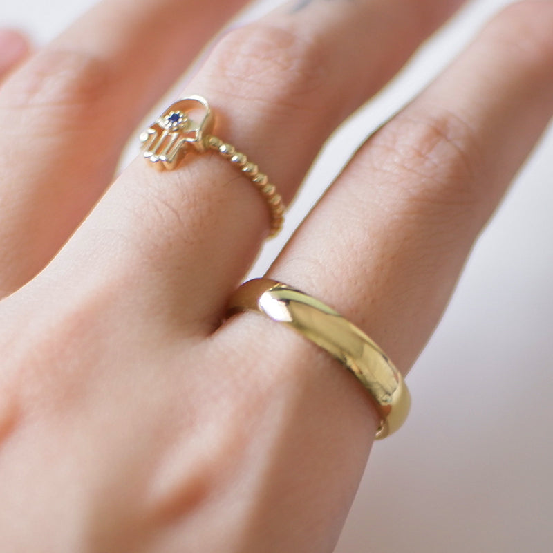 The Dainty 4mm Curved Band in Solid Gold