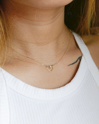 The Nail Heart Necklace in Solid Gold