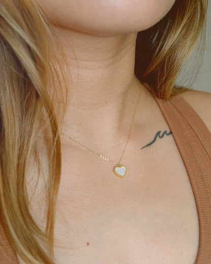 The Mini Heart Diamond Necklace in Solid Gold