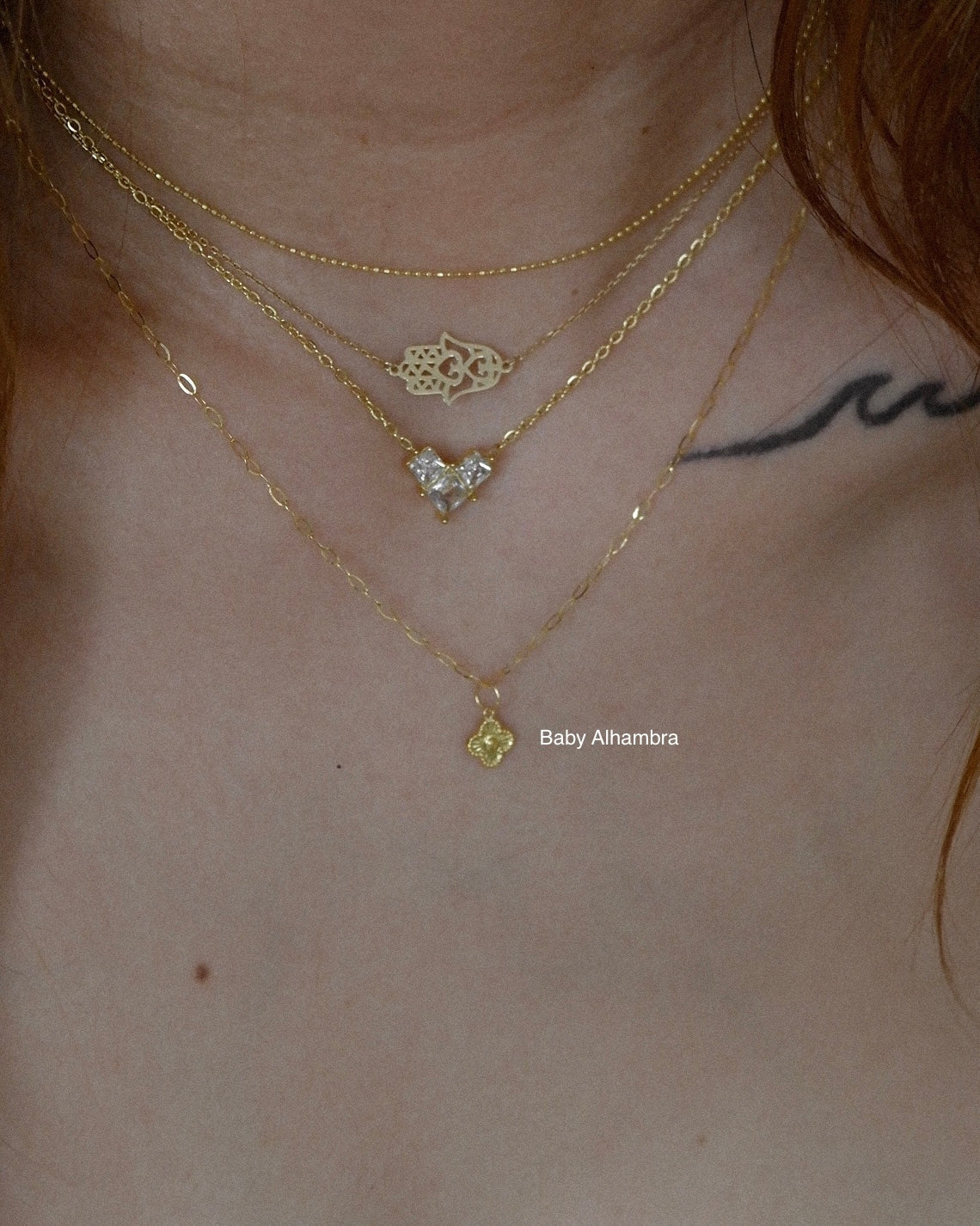 The Baby Alhambra Necklace in Solid Gold