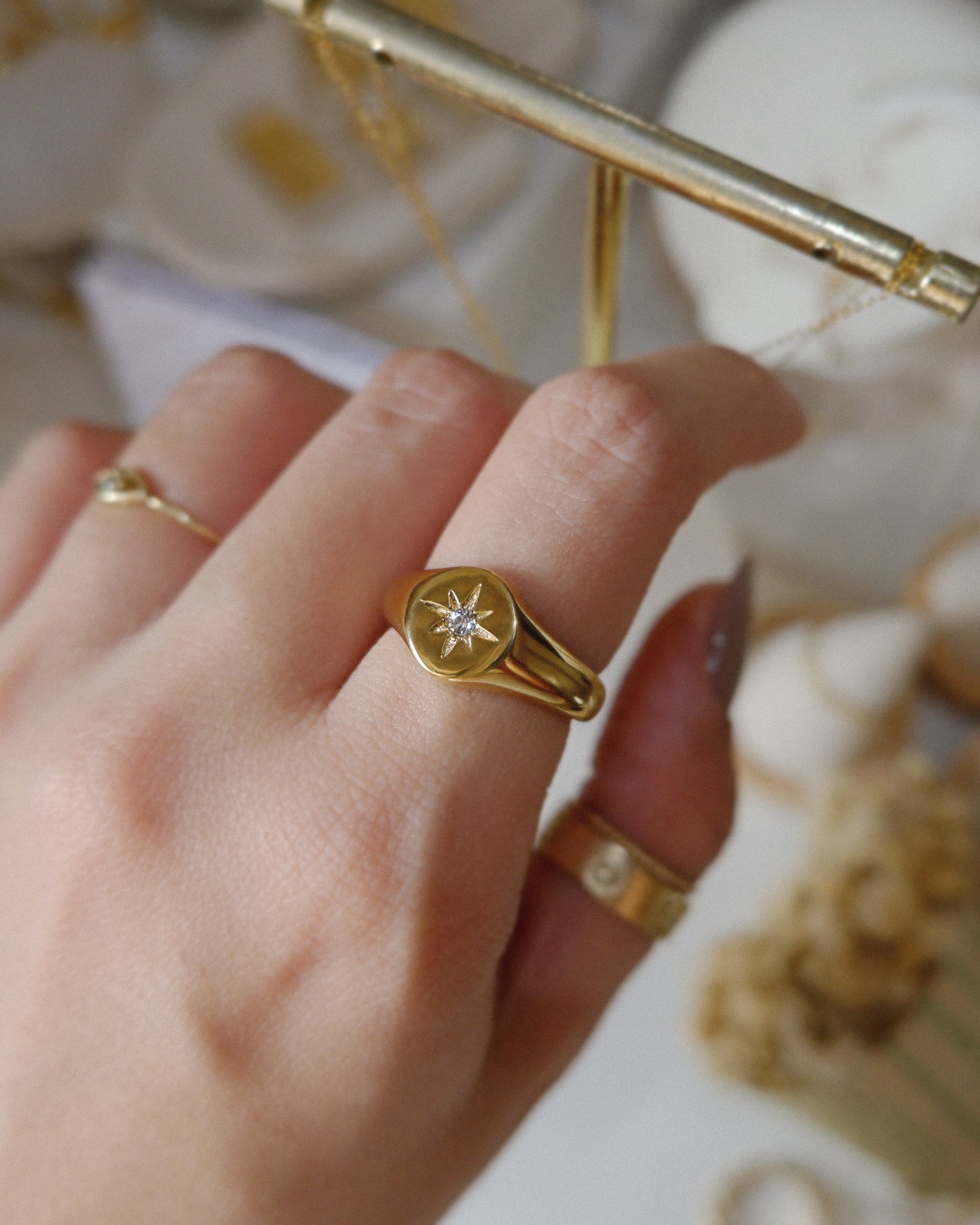 The Dotted Star Signet Ring