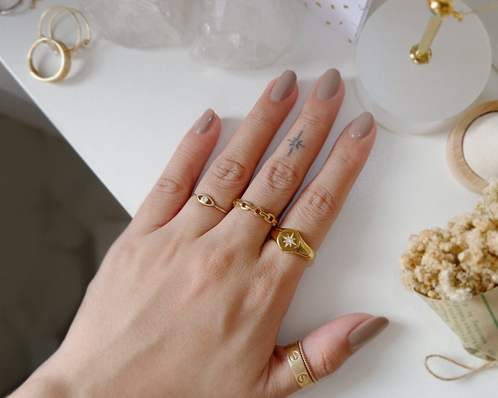 The Dotted Star Signet Ring