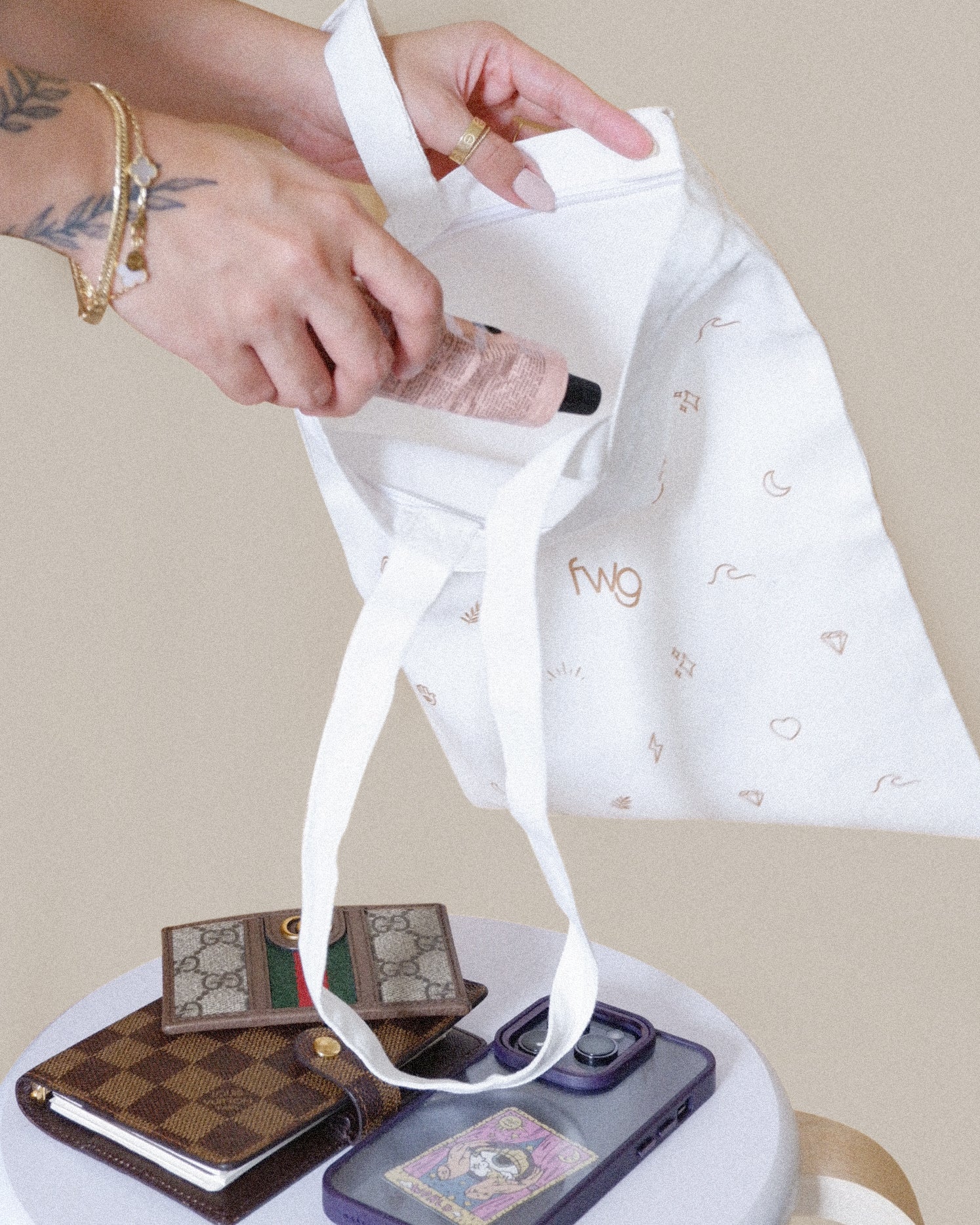 Ecru Canvas Tote Bag