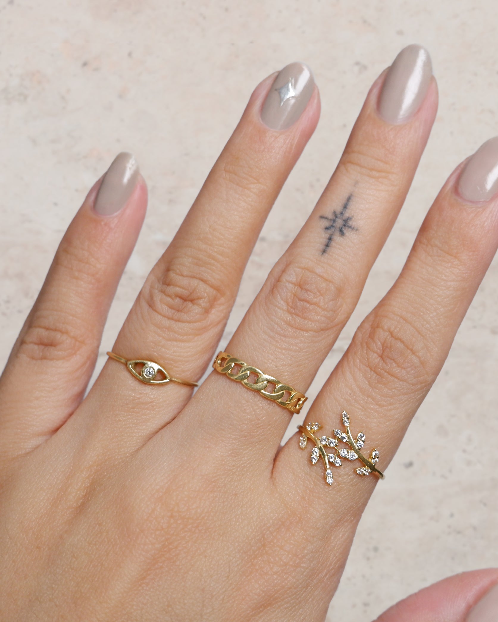 The Pave Leaf Wrap Ring in Solid Gold
