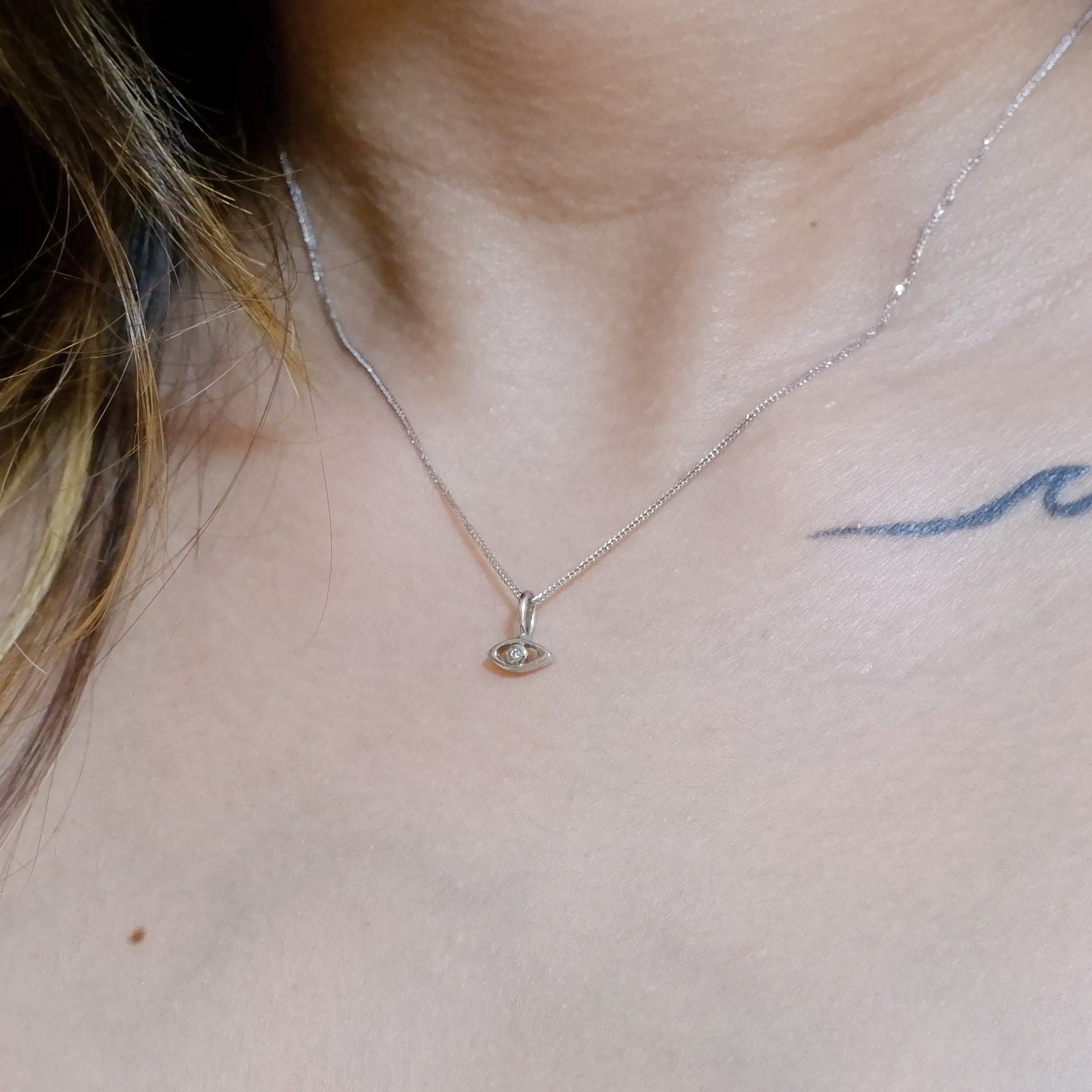 The Evil Eye Birthstone Pendant in Solid Gold