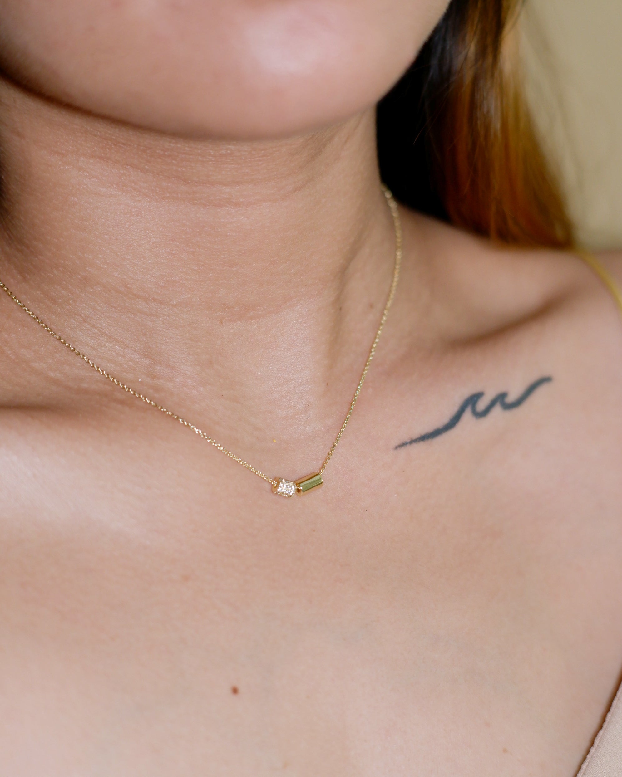 The Pave Barrel Necklace