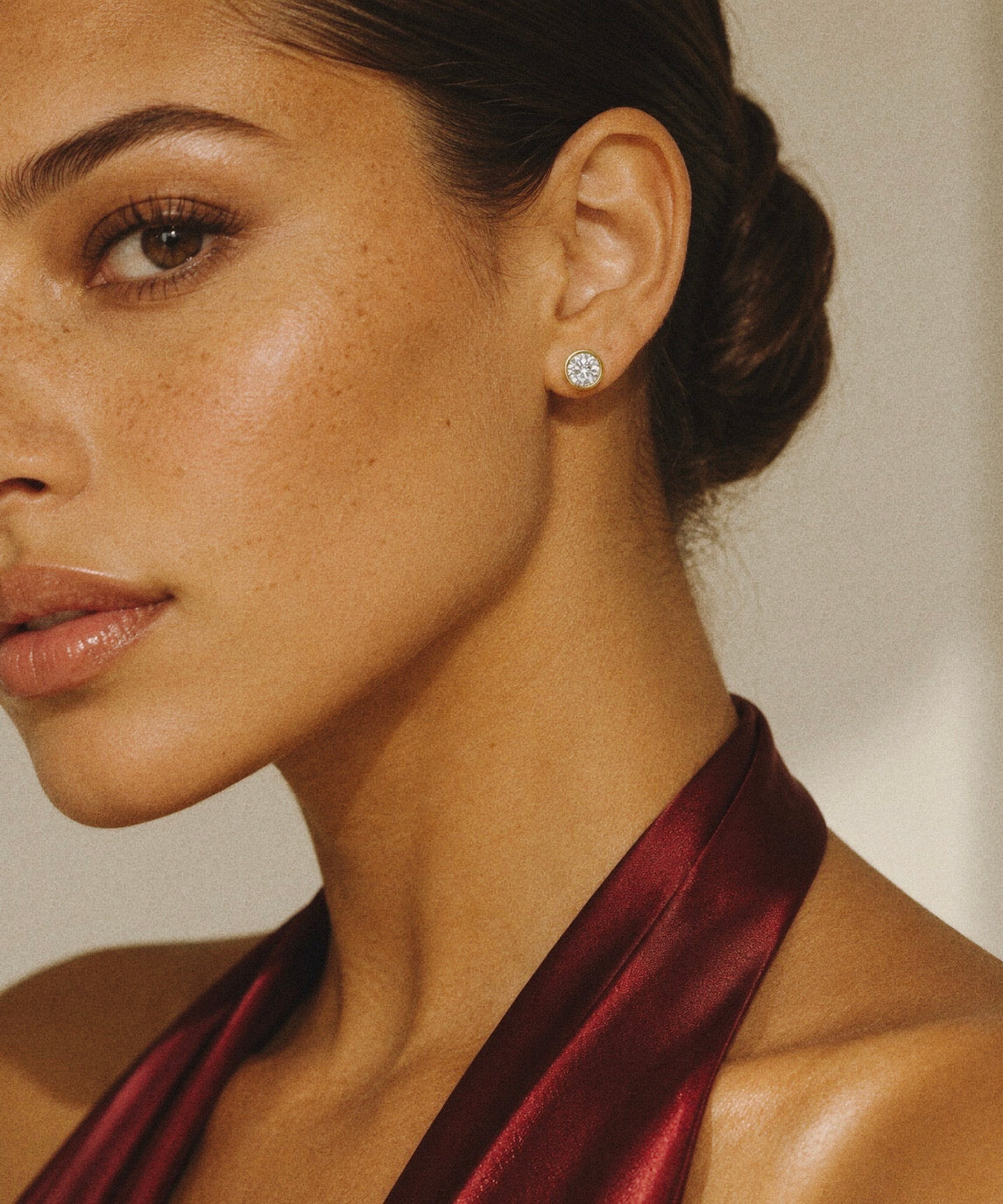 The Classy Bezel Moissanite Earring