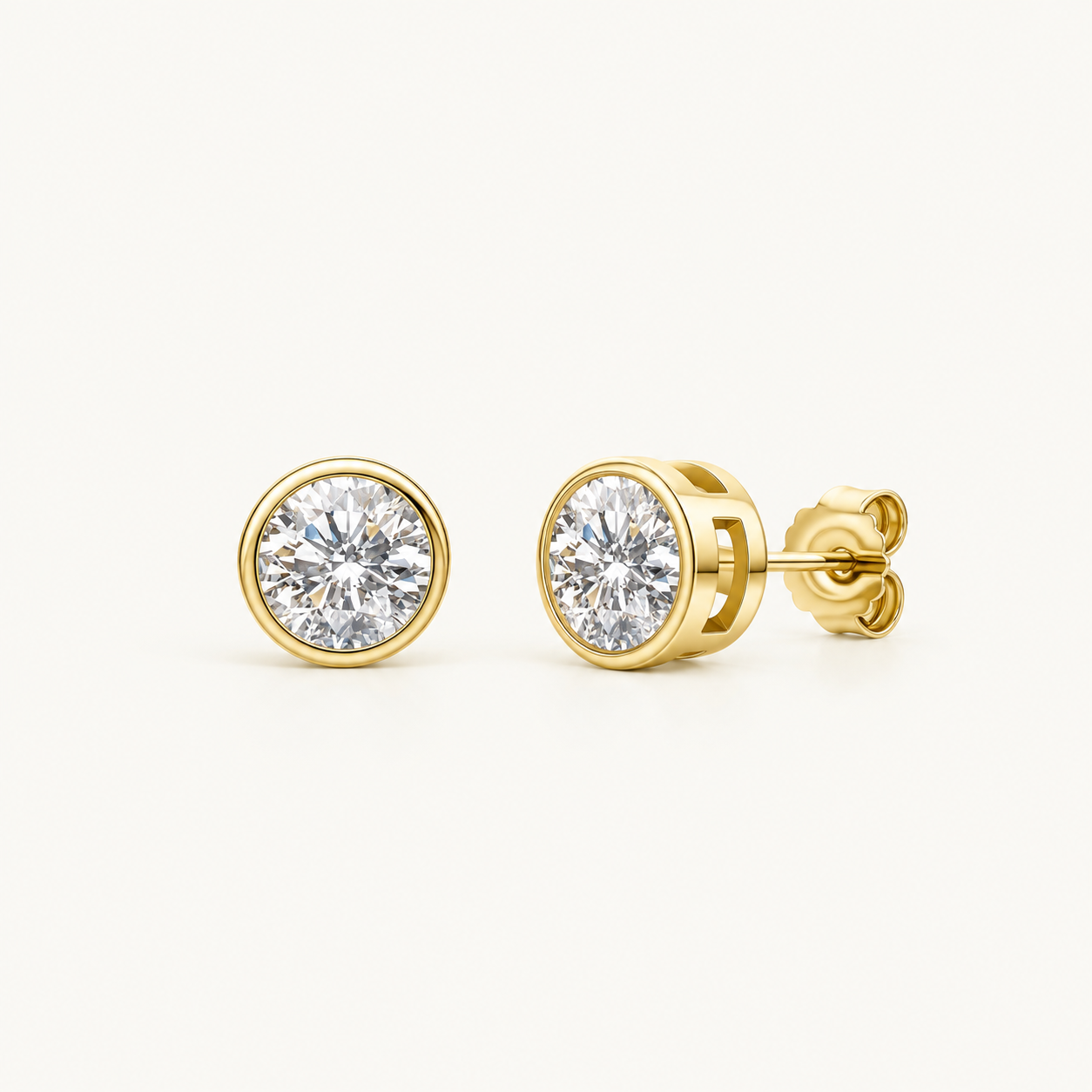 The Classy Bezel Moissanite Earring