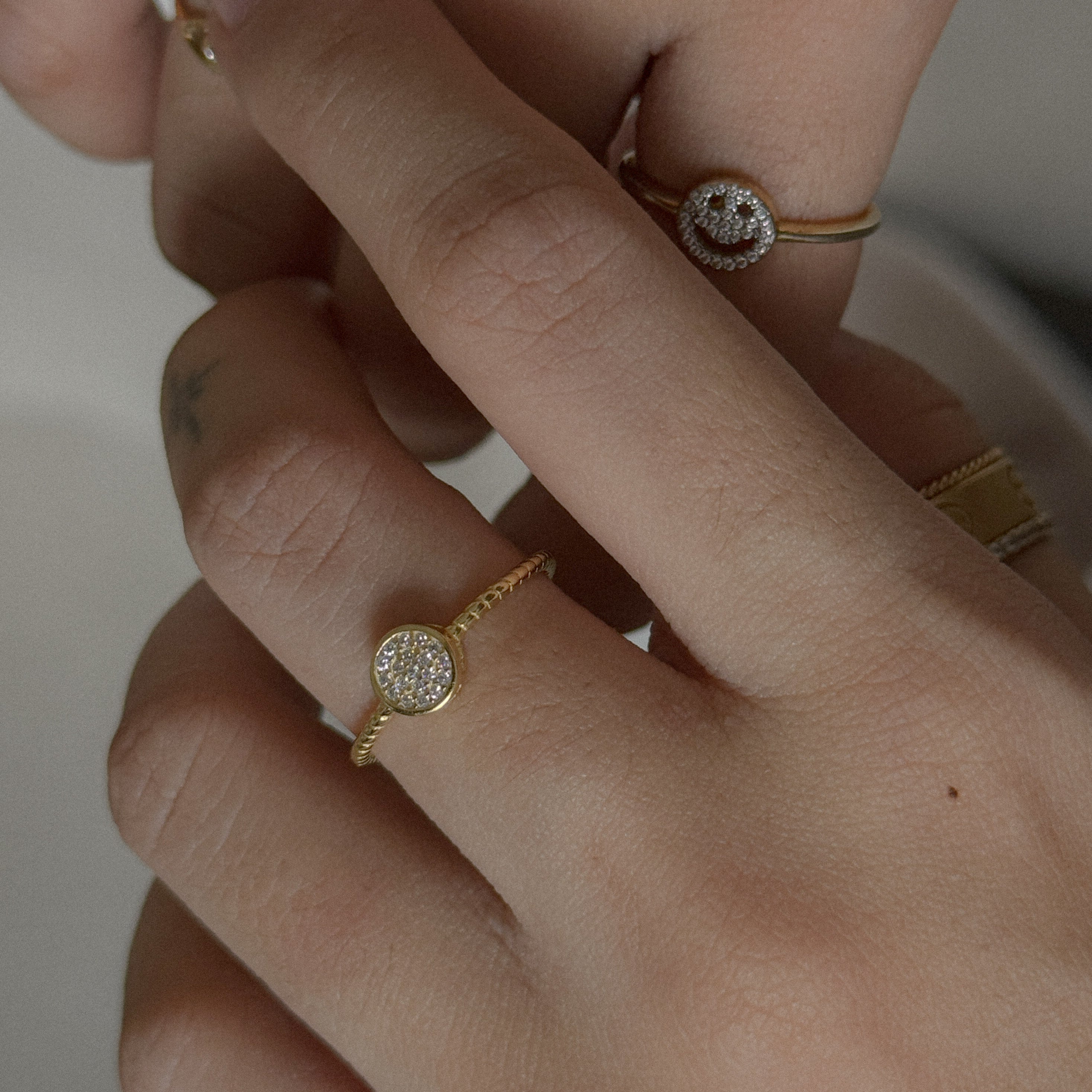 The Any-size Full Pave Good Karma Pinky Ring