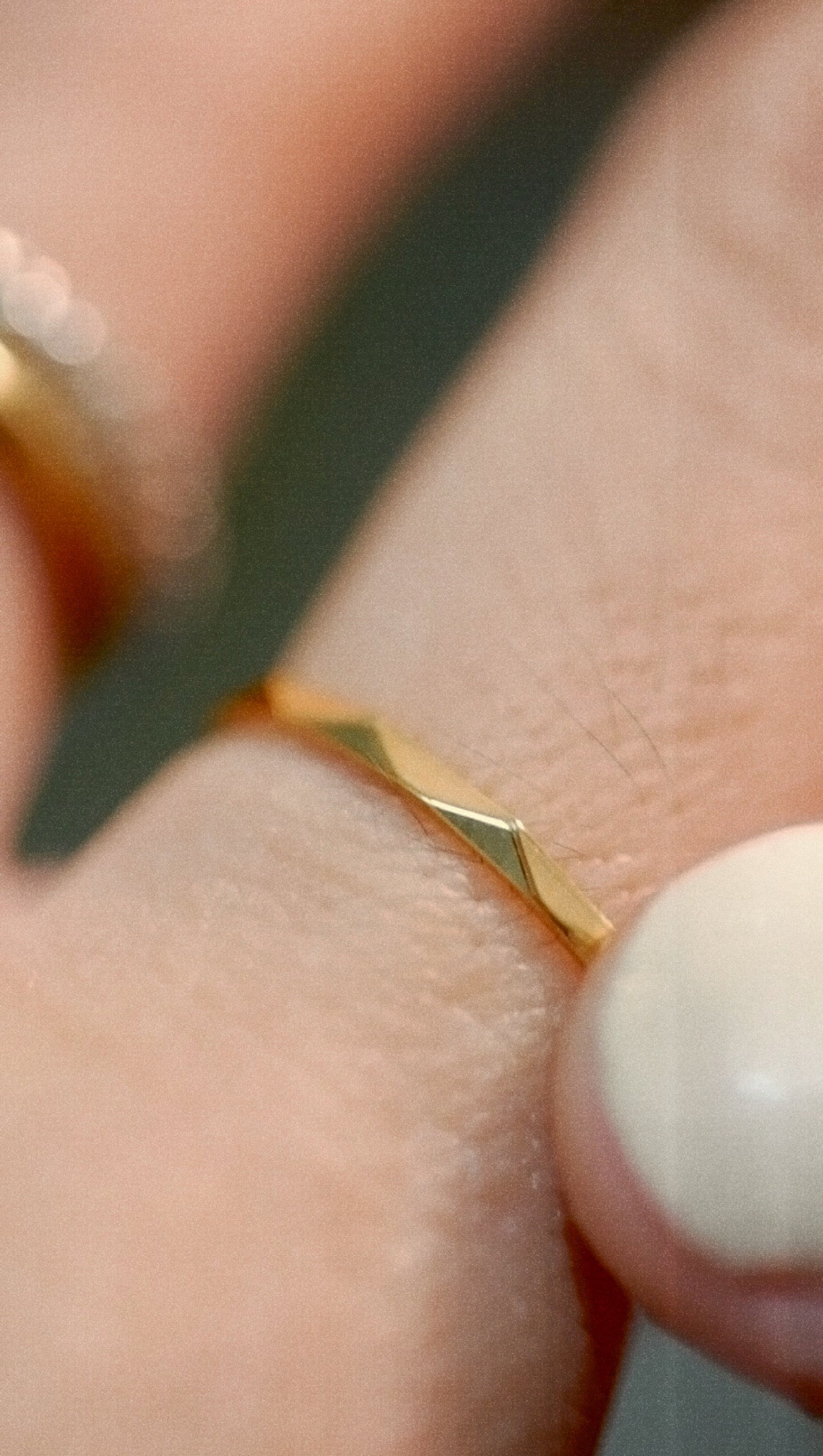 The Skinny Textured Ring in Solid Gold