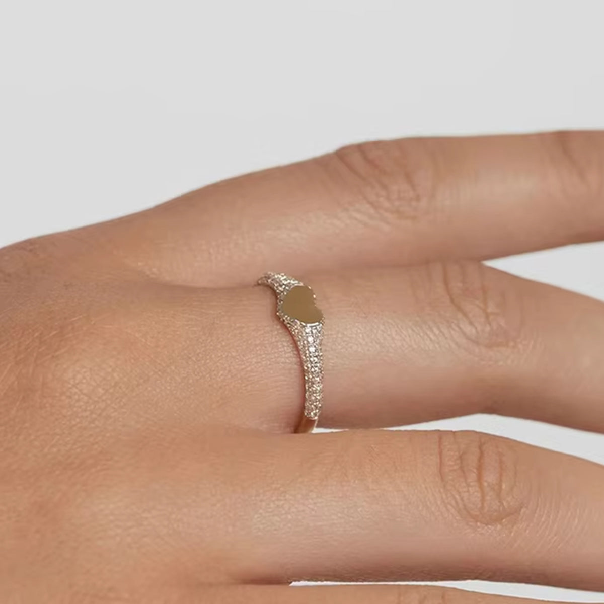 The Full Heart Pave Signet Ring