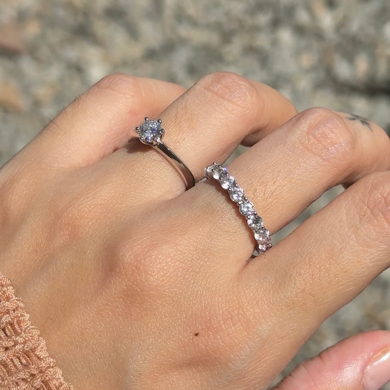 The Chunky Full Eternity Moissanite Ring
