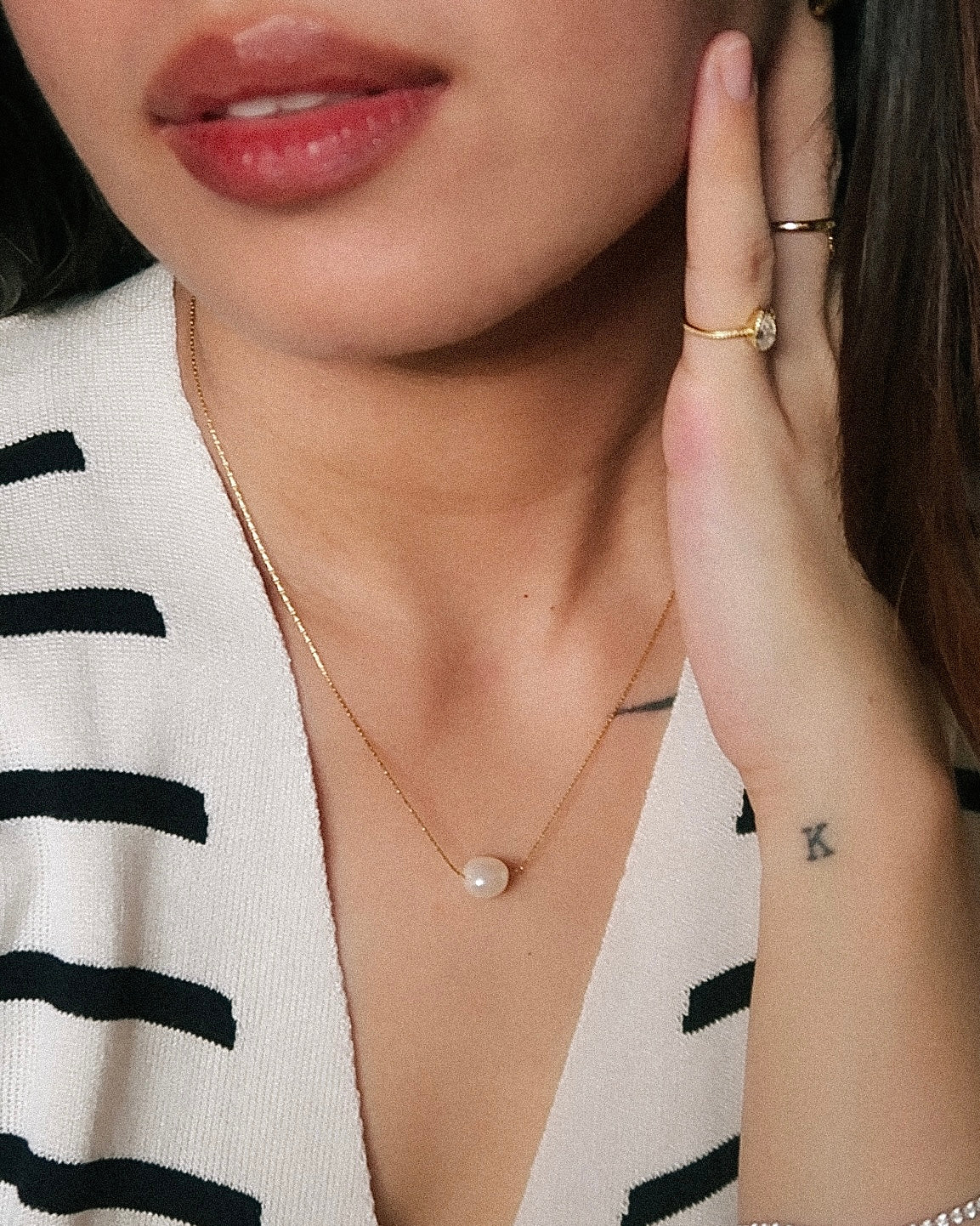 The Lucia Floating Pearl Necklace