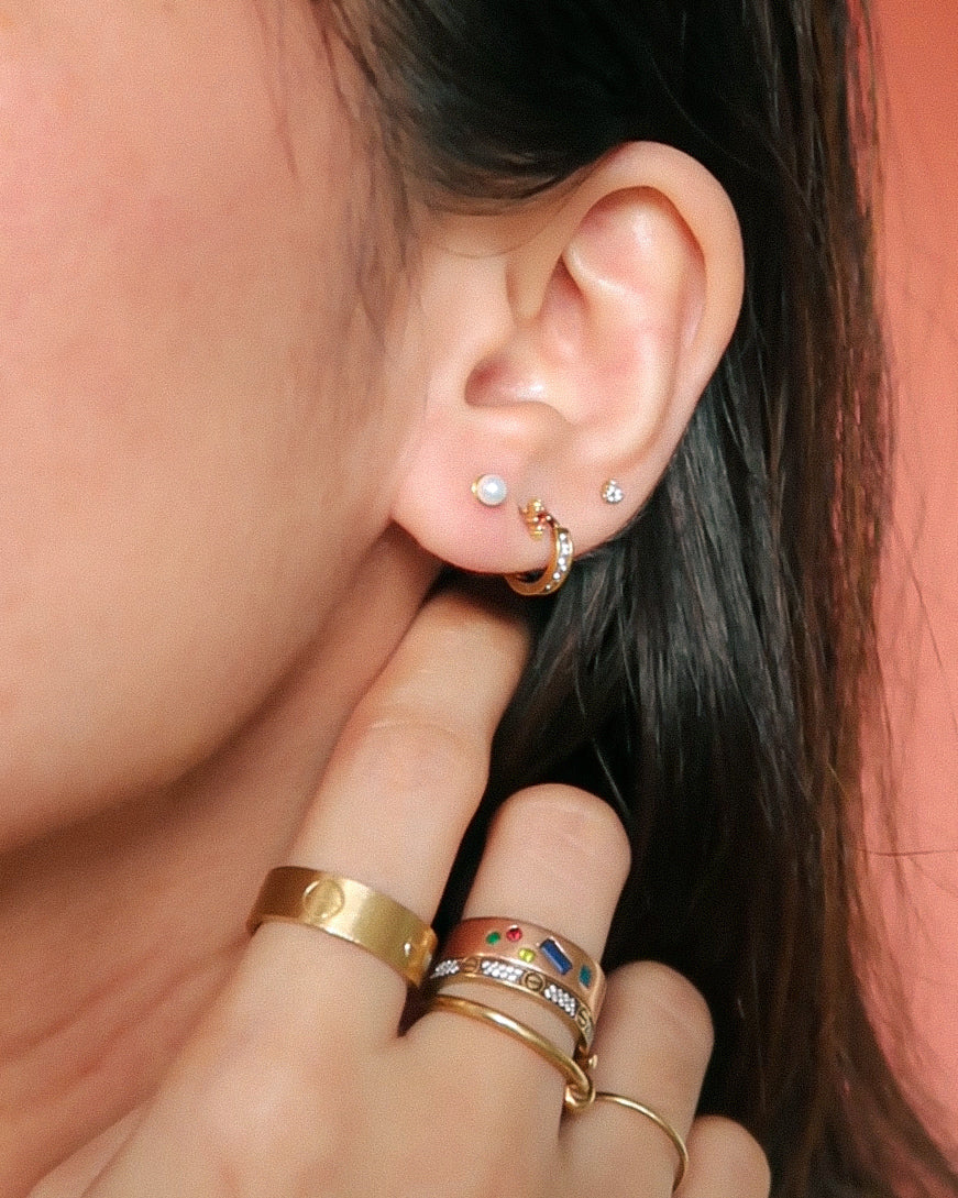 The Tiny Pearl Screw Back Studs