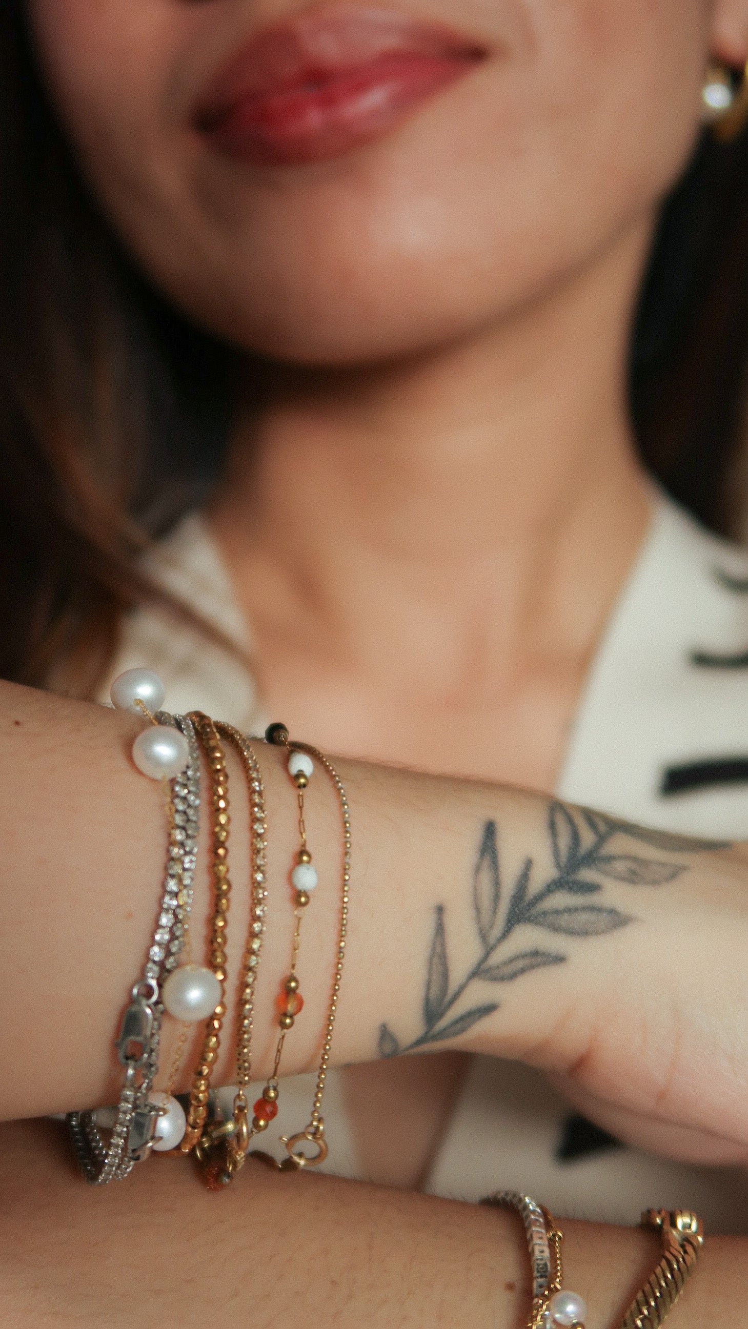 The Pearl Station Bracelet in Solid Gold