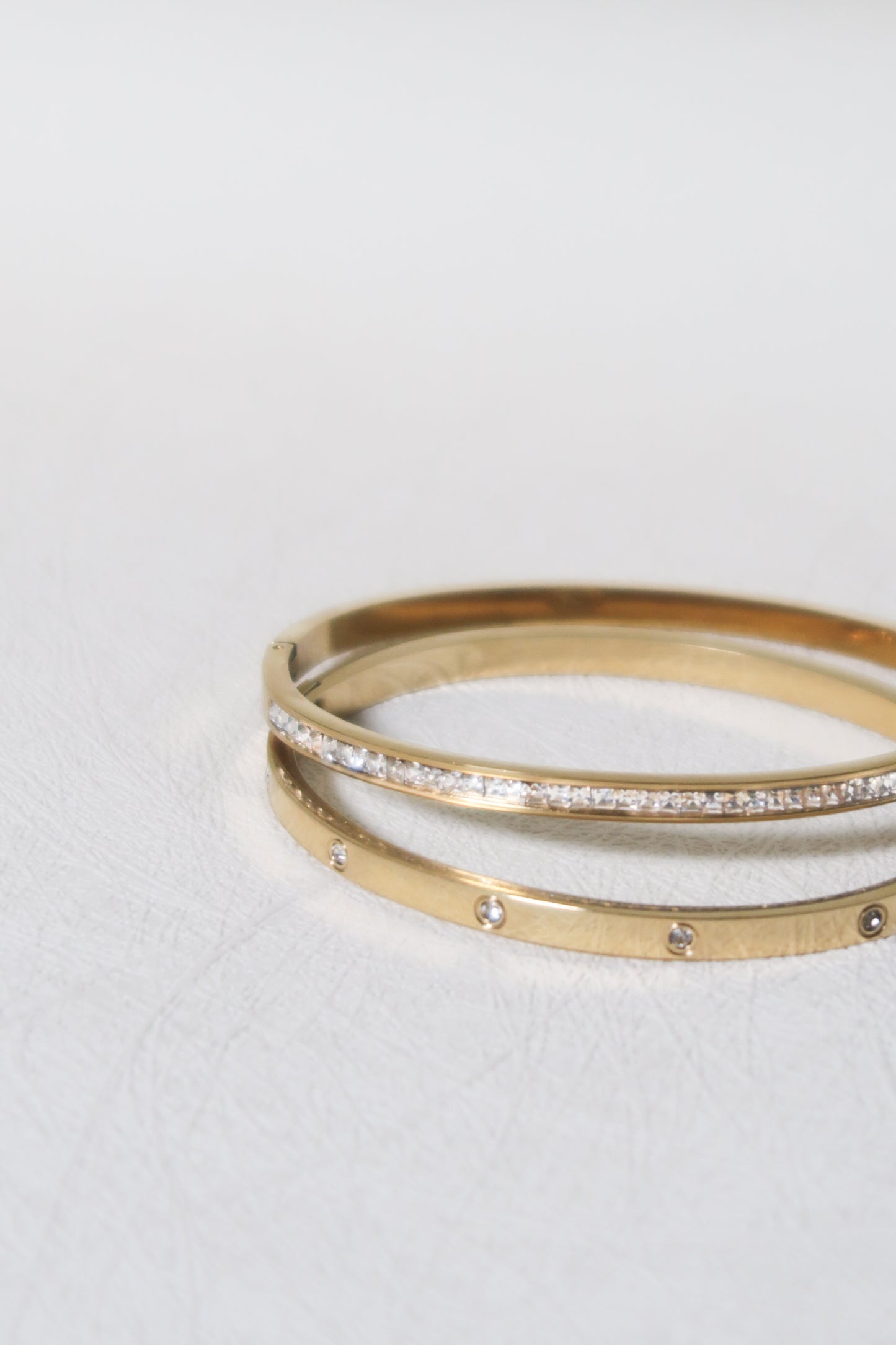 The Slim Half Pave Bangle