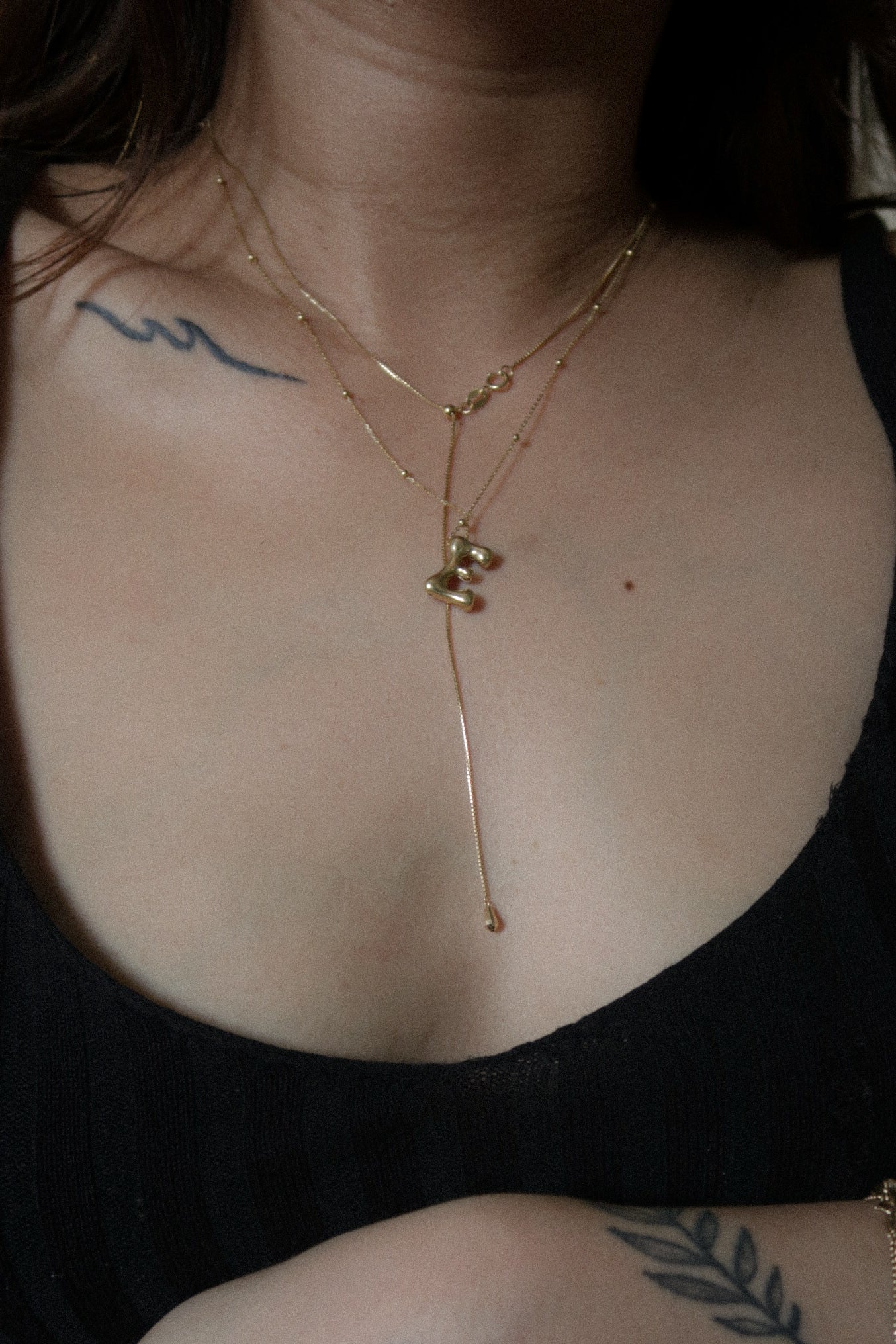 The Baby Mirror Box Slider Necklace in Solid Gold