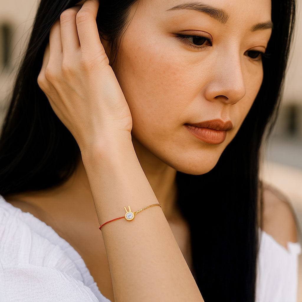The Bunny Red Line Solitaire Bracelet