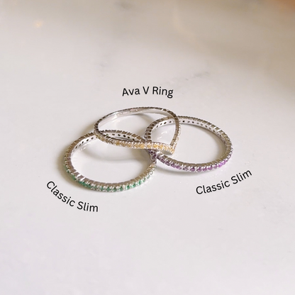 The Slim Eternity Birthstone Band in Solid Gold