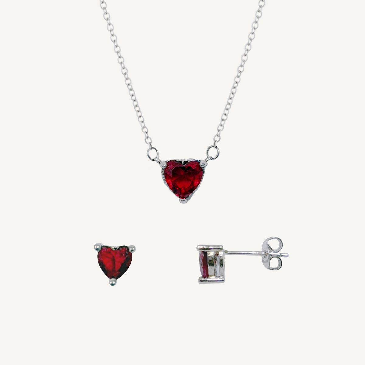 The Red Heart Floating Necklace & Earring Set | Holiday Shop
